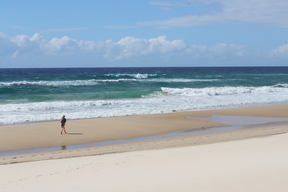 Lone Tourist Ignores Beach Closure At Surfers Paradise