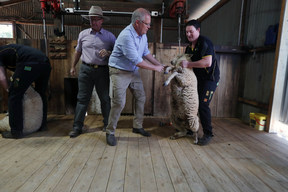 2019 Election - Scott Morrison Visits Dubbo Farm