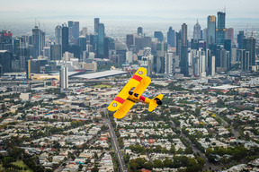 Boeing-Stearman Flies Over Melbourne