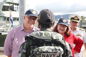 Scott Morrison Visits HMAS Cairns Naval Base